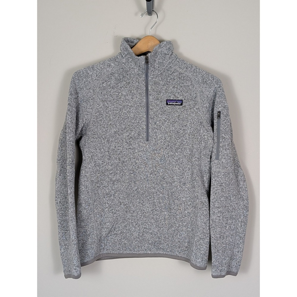 Patagonia Better Sweater 1/4 Zip Pullover Grey Heather Fleece Jacket Women Small